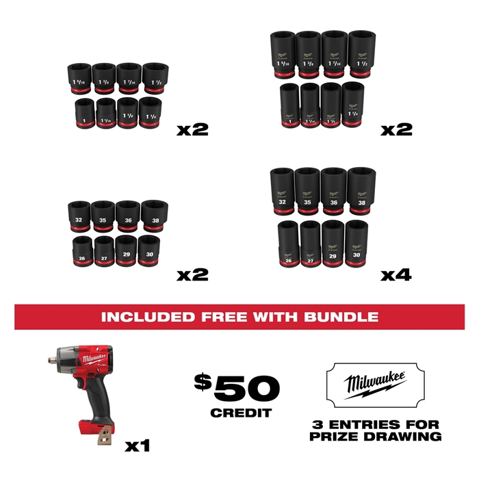 Milwaukee 21Tde-3-4In2021 Tde 3/4" Shockwave Impact Socket Bundle