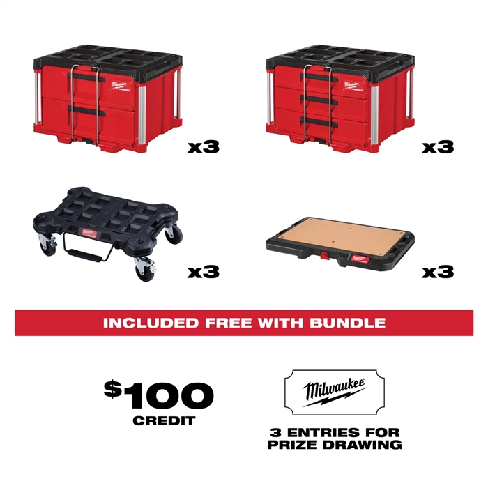 Milwaukee 21Tde-Drawer2021 Tde Packout Box 2 And 3 Drawer Bundle