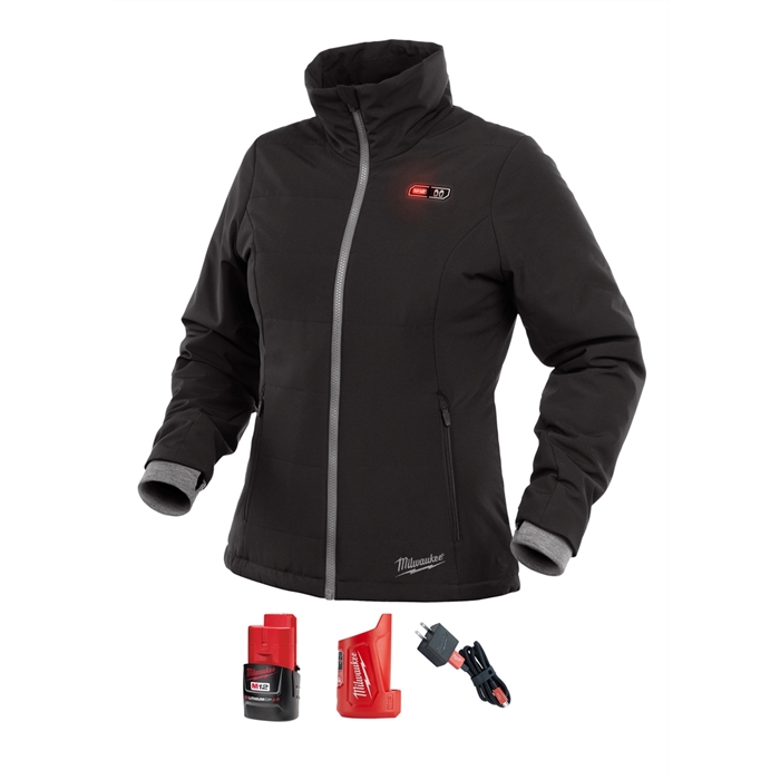 Milwaukee 232B-21S232B-21 M12 WOMEN'S HEATED SOFTSHELL JACKET 2.0AH KIT, SIZE SMALL, BLACK