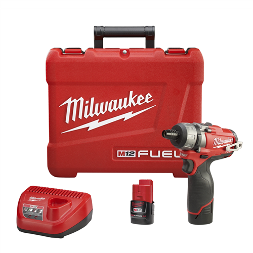 Milwaukee 2402-22M12 FUEL 1/4" HEX 2-SPEED SCREWDRIVER (2) BATT KIT
