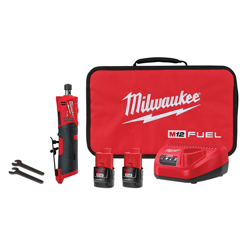 Milwaukee 2486-22M12 Fuel Inline Die Grinder 2 Battery Kit