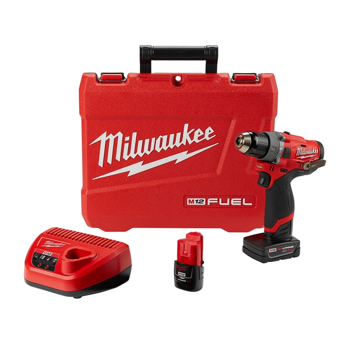 Milwaukee 2504-22M12 FUEL 1/2" HAMMER DRILL (2) BATT KIT