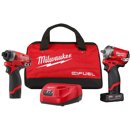 Milwaukee 2599-222-PC M12 FUEL 3/8 STUB IMP 1/4 HEX IMP (2) BATT KIT