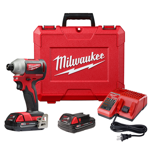 Milwaukee 2850-22CTM18 COMP BRUSHLESS 1/4" HEX IMP DRIVER (2) BATT KIT
