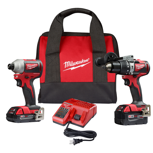Milwaukee 2893-22CXM18 BRUSHLESS HAMMER DRILL/IMP DRIVER 2-TOOL COMBO KIT