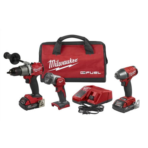 Milwaukee 2991-23M18 FUEL 3PC AUTO DRILL, IMP WRENCH & LIGHT KIT