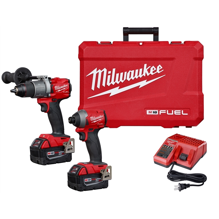 Milwaukee 2997-22M18 HAMMER DRILL IMP DRIVER (2) XC5.0 BATT KIT