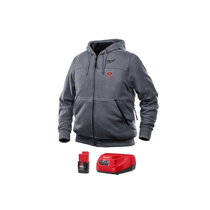 Milwaukee 302G-21SM12 HEATED HOODIE KIT, SIZE SMALL (GRAY)