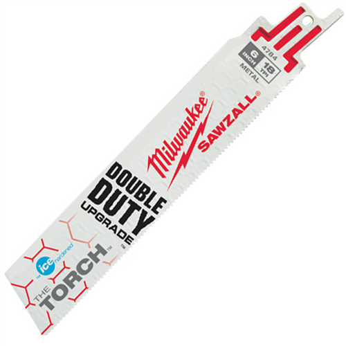 Milwaukee 48-00-47845-PK OF 6" THE TORCH ICE HARDENED SAWZALL BLADES, 18 TPI