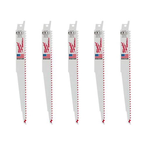 Milwaukee 48-00-50365-Pk Of 9" 5 Tpi Sawzall Nail Embedded Wood Blades