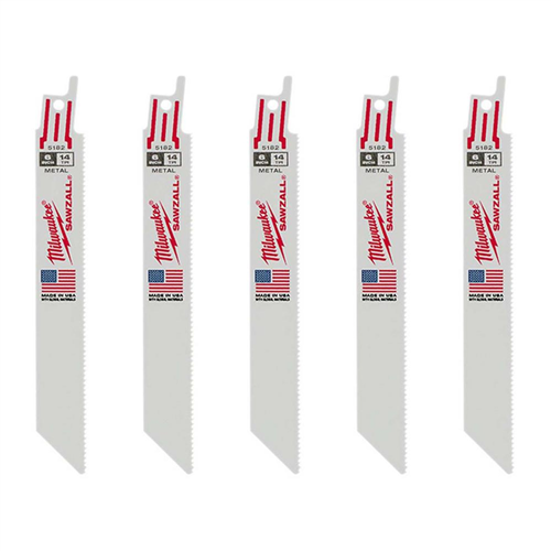 Milwaukee 48-00-51825-PK OF 6 14 TPI METAL CUTTING SAWZALL RECIP SAW BLADES