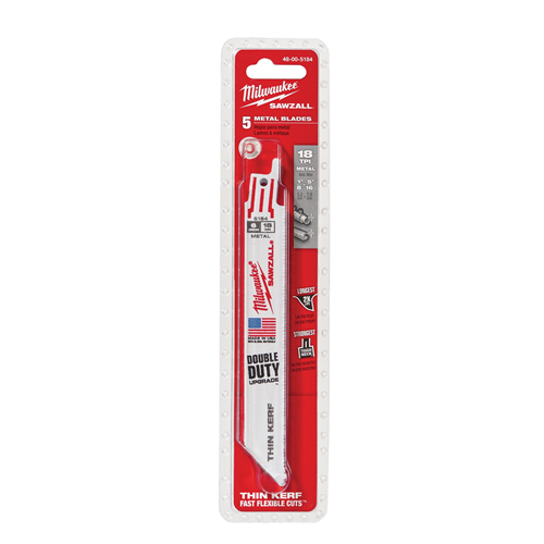 Milwaukee 48-00-51846" 18 TPI SAWZALL SAW BLADE (5-PK)