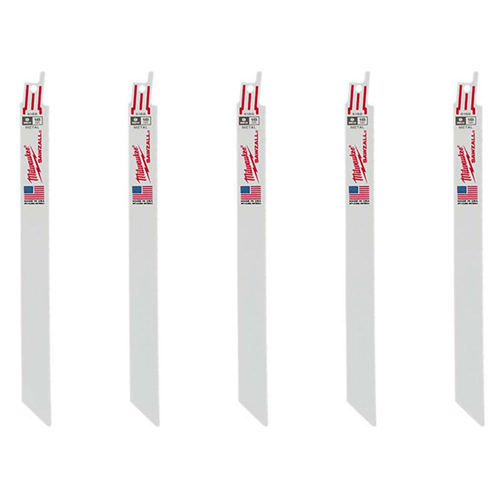 Milwaukee 48-00-51889 18 TPI MEDIUM METAL CUTTING SAWZALL RECIP SAW BLADES (5-PK)