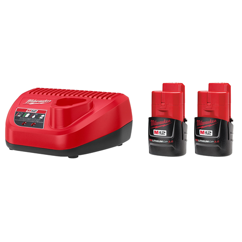 Milwaukee 48-11-2432P2-Pack of M12 3.0 CP 12V Batteries Sta