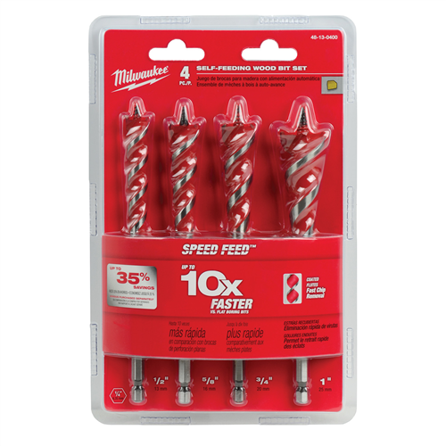 Milwaukee 48-13-0400Speed Feed Wood Bit 6-1/2" Set - 4 Pc