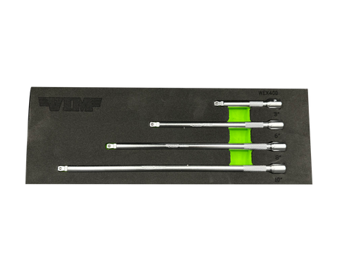 VIM Tools 4-Piece 1/4" Drive Wobble Extension Set (WEX400)