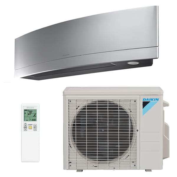 Daikin 18,000 BTU EMURA Silver Wall Mounted Ductless Mini-Split Heat Pump System - 14.5 SEER - R-410A