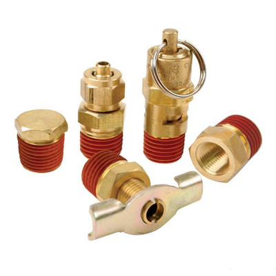 VIAIR Air Locker 5 Pc Tank Straight Fitting Kit with Safety Valve 175 PSI (90006)