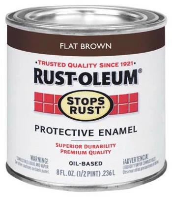 One Quart Flat Brown Enamel Rust-resistant Paint
