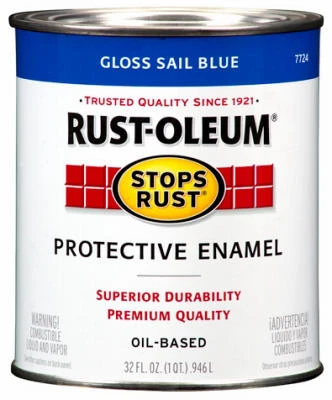 Qt Sail Blue Enamel Rust Prevention Paint – Durable Metal Protection Quart