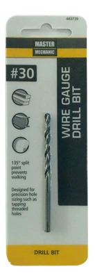 #30 Wire-gauge Drill Bit, Black Oxide, 2-3/4 In Length, 135° Start-tip