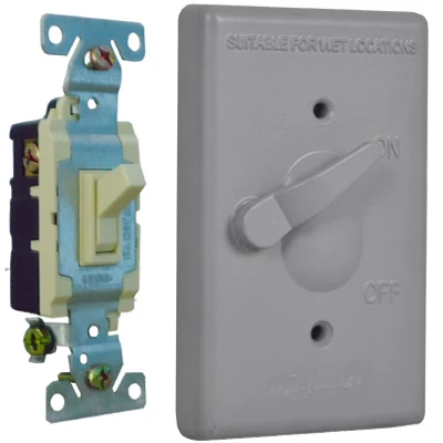 Gray Weather-resistant Single Gang Cover For 3-way Switches