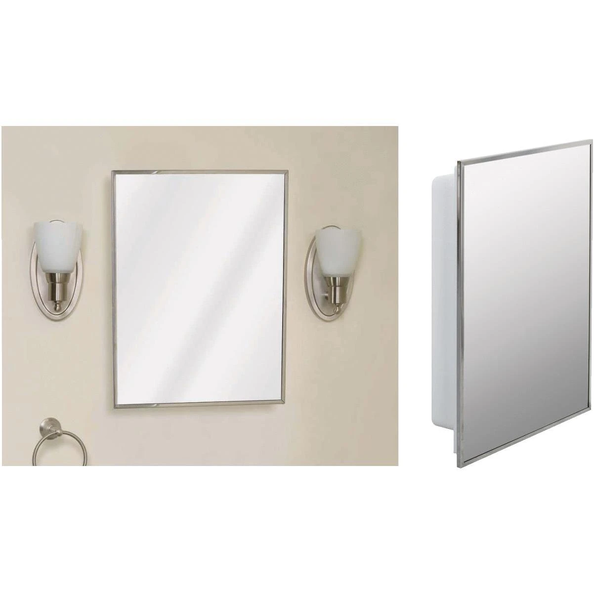 Stainless Steel 16-1/8 In. W X 20-1/8 In. H X 3-1/4 In. D Medicine Cabinet