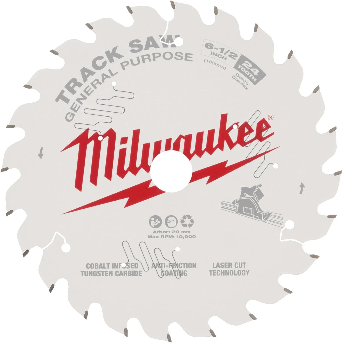 6-1/2 In. 24t General Purpose Track Saw Blade For Precision Cutting