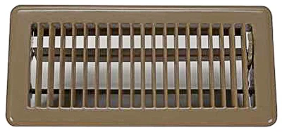Mobile Home Floor Register, Steel, Brown, 4 X 8-inch With Multi-louver Damper