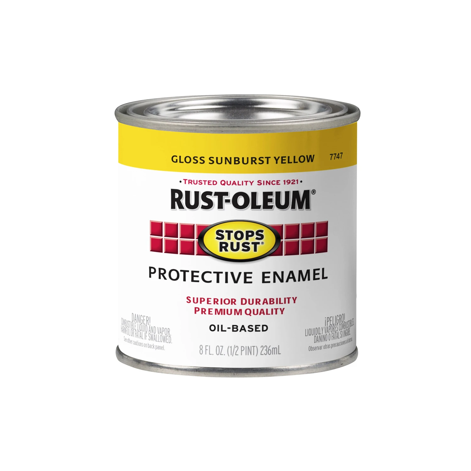 Stops Rust 7747730 Gloss Sunburst Yellow Oil-based Enamel Paint, 0.5 Pint