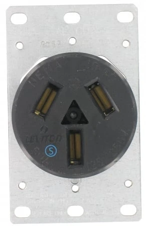Leviton 50a Flush Mount Black 10-50r Non-grounding Range Power Outlet