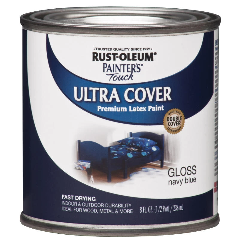 Painter's Touch Ultra Cover Gloss Paint, Navy Blue, 0.5 Pint Can