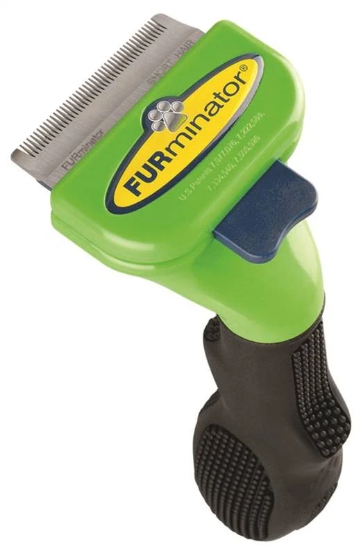 Short Hair Deshedding Tool For Small Dogs, Stainless Steel Blade, Ergonomic Handle