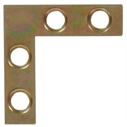 2-1/2 X 1/2" Flat Corner Iron - Zinc And Yellow Dichromate 4pk Hillman 852201