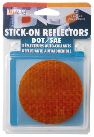 Incom Re7074 3-inch Stick On Reflector Circle, Red, 2-count