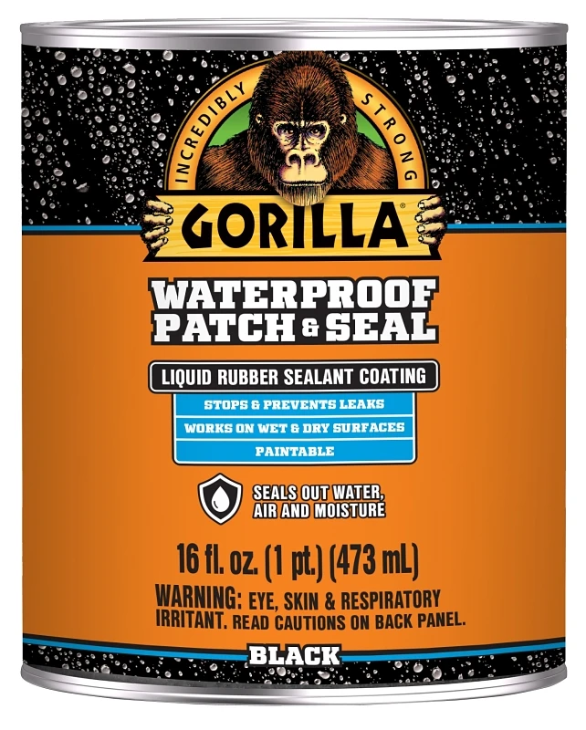 Waterproof Patch & Seal Liquid Rubberized Coating, Black, 16-oz.