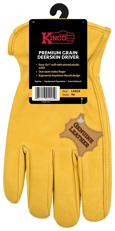 International 044165 Large Unlined Grain Deerskin Driver Glove - Durable & Comfortable