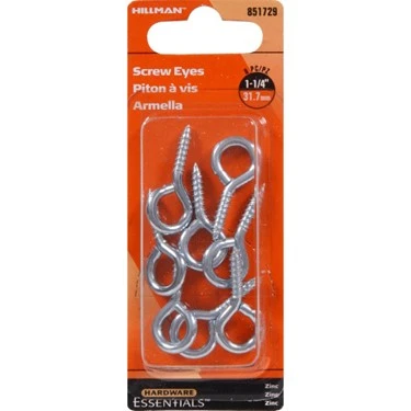 0.135" X 1-1/4" Zinc-plated Medium Eye Screw Eye Hillman Hooks And Eyes 851729