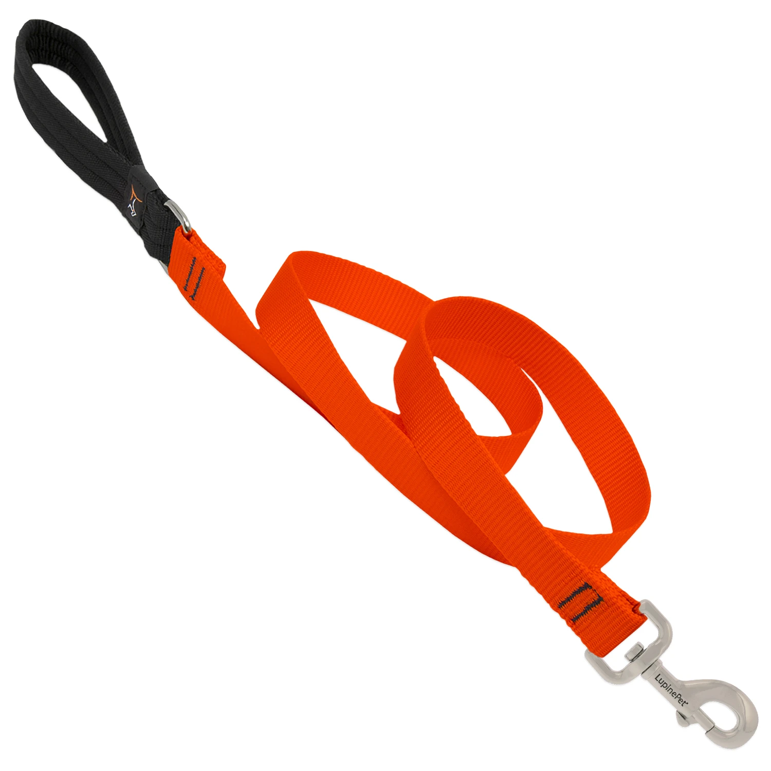Blaze Orange 1in X 6ft Dog Leash – Solid Color With Padded Handle