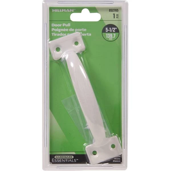 5-1/2" White Utility Door Pull - Hillman Miscellaneous Screen And Storm Door Hardware