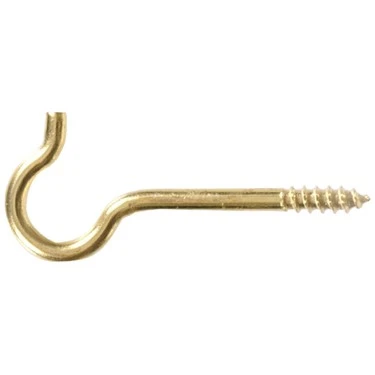 The Hillman Group The Hillman Group 852431 .162 X 2-9/16 In. Solid Brass Round Ceiling Type Screw Hook 3-pack