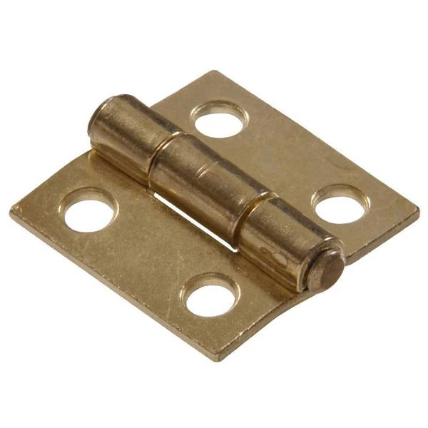2-1/2" Light Narrow Hinge Fixed Pin, Brass Finish Hillman Door Hinges 851733