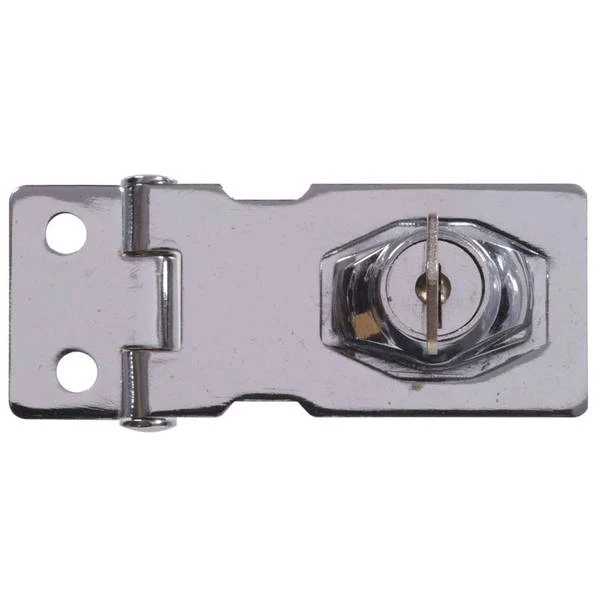 4-1/2" Keyed Safety Hasp With Chrome Finish - Model 851398 By Hillman