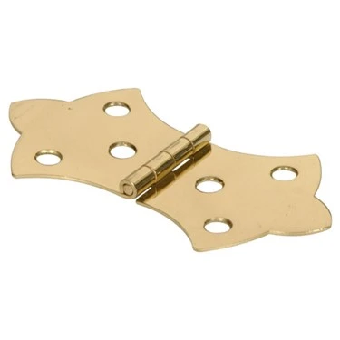 1-5/16" X 2-1/4" Solid Brass Decorative Hinge, Bright Brass Finish - Hillman Group