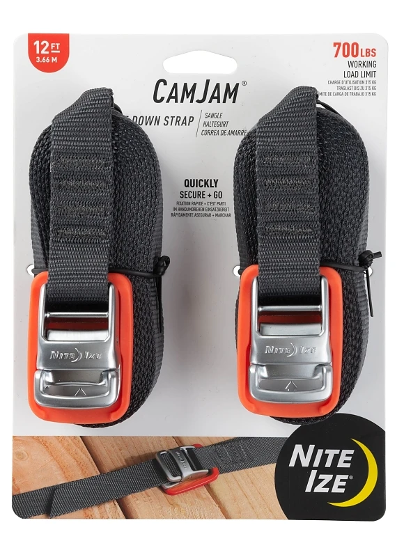 Nite Ize Camjam 12 Ft. Tie Down Strap (2-pack), Stainless
