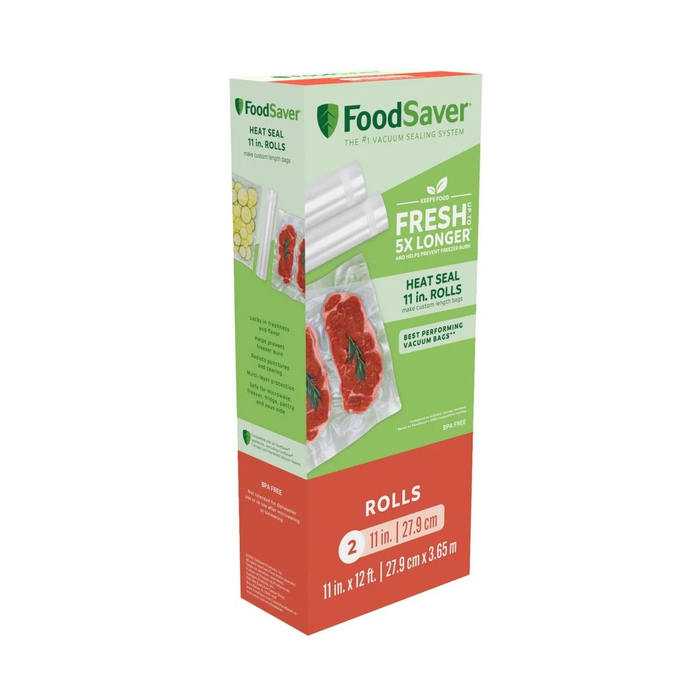 Vacuum Seal Food Storage Rolls, 11 In. X 12 Ft., 2-pk.
