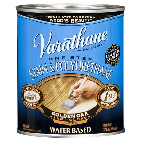Varathane Water Based Stain And Polyurethane, Quart, Golden Oak, Model 239581h