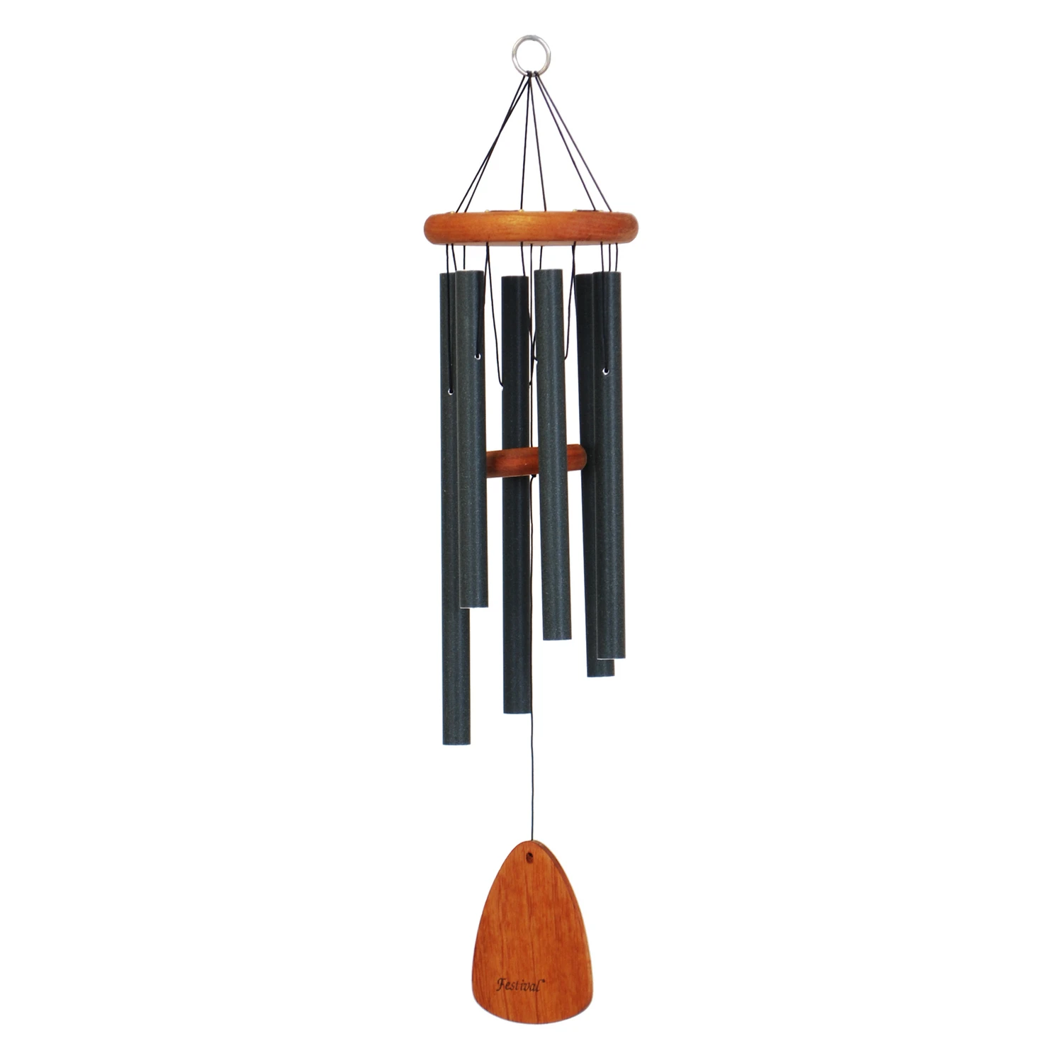 Forest Green Aluminum/wood 30 Inch Wind Chime For Outdoor Decor