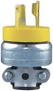 2473 Armored 3-wire Locking Plug, 15a 125v, Stainless Steel