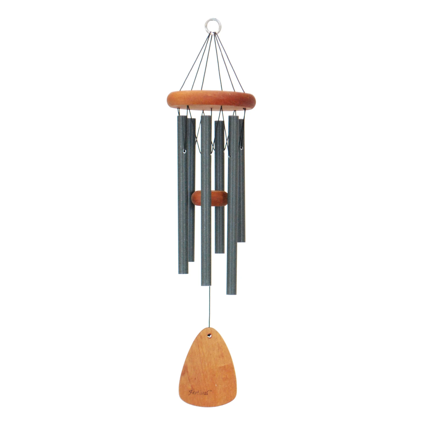 Forest Green Aluminum/wood 24 Inch Wind Chime For Outdoor Decor